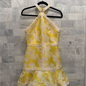 Alexis Yellow and White Halter Dress